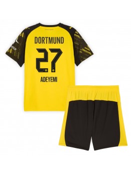 Billige Borussia Dortmund Karim Adeyemi #27 Hjemmedraktsett Barn 2025-26 Kortermet (+ Korte bukser)